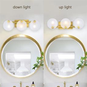 img 1 attached to 🚿 MOTINI 3-Light Gold Wall Sconce: Elegant Bathroom Vanity Light Fixtures with Frosted Glass