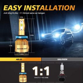 img 1 attached to 💡 Auxbeam H11 H8 H9 LED Light Bulbs - Super Bright 8000LM 6500K Xenon White CSP Chips Conversion Kit - 2 Pack - Plug N Play Halogen Replacement