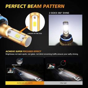 img 2 attached to 💡 Auxbeam H11 H8 H9 LED Light Bulbs - Super Bright 8000LM 6500K Xenon White CSP Chips Conversion Kit - 2 Pack - Plug N Play Halogen Replacement