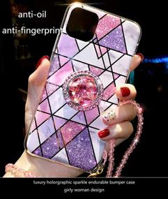 img 1 attached to Aulzaju iPhone 12 Pro Max Girly Case: Luxury Bling Diamond Hard PC Back, Marble Design, Glitter Rhinestone Bumper Cover for Women - 6.7'' Pink