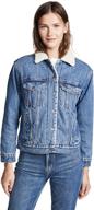 🧥 cozy and chic: levi's women's premium ex-boyfriend sherpa jacket - embrace effortless style! logo