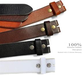 img 1 attached to 👔 Smiling One Piece Leather Men's Accessories and Belts with Unique Buckle