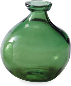 img 1 attached to 🌿 Unique Mud Pie Recycled Green Spanish Rounded Small Glass Vase - Elegant Sustainable Home Decor