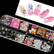 💅 beinny nail art rhinestones kit - 4 boxes with 12 grids, dotting pen & tweezers included logo