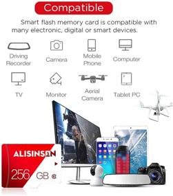 img 1 attached to 📸 High Speed 256GB Micro SD Card | Class 10 TF Memory Card | Computer, Camera, Smartphone Compatible | Includes SD Card Adapter