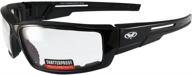 🕶️ sly foam padded black frame motorcycle sunglasses with clear global vision logo