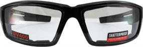 img 3 attached to 🕶️ Sly Foam Padded Black Frame Motorcycle Sunglasses with Clear Global Vision