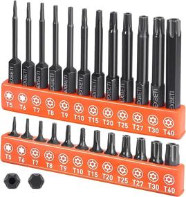 img 4 attached to 🔩 REXBETI 24-Piece Torx Head Screwdriver Bit Set - Magnetic 1/4" Hex Shank - S2 Steel Tamper Resistant Star Bits, 1" and 2.3" Long Drill Bit