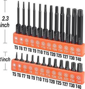 img 2 attached to 🔩 REXBETI 24-Piece Torx Head Screwdriver Bit Set - Magnetic 1/4" Hex Shank - S2 Steel Tamper Resistant Star Bits, 1" and 2.3" Long Drill Bit