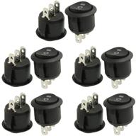 pack of 10 urbest rocker switches, round button, on/off/on spdt, 🔘 snap-in design, 6a/250v 10a/125v ac, ideal for automotive, car, and marine applications логотип