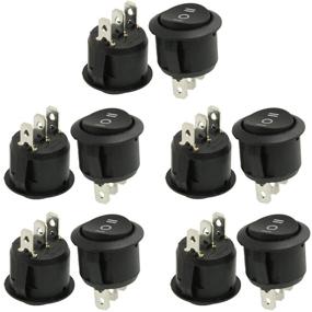 img 3 attached to Pack of 10 URBEST Rocker Switches, Round Button, ON/Off/ON SPDT, 🔘 Snap-in Design, 6A/250V 10A/125V AC, Ideal for Automotive, Car, and Marine Applications