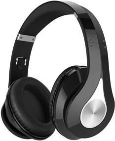 img 1 attached to 🎧 Premium Wireless Over Ear Headphones with 65H Playtime and Hi-fi Stereo Sound - Deep Bass, CVC 6.0 Mic, Adjustable, Comfortable and Foldable - Ideal for Music, Business, and Travel