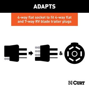 img 1 attached to 🔌 Curt 57674 Dual-Output 4-Way Flat Vehicle-Side to 7-Way RV Blade Trailer Wiring Adapter with Tester for Improved SEO