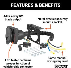 img 2 attached to 🔌 Curt 57674 Dual-Output 4-Way Flat Vehicle-Side to 7-Way RV Blade Trailer Wiring Adapter with Tester for Improved SEO