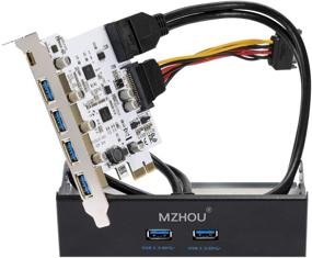 img 4 attached to 🔌 MZHOU 7 Ports PCI-E to USB 3.0 Expansion Card (Type C1&amp;A6) - High-Speed 5Gbps Data Transfer, Includes Front Panel Bay and Power Supply Cables for Windows 7/8/10/XP/Vista