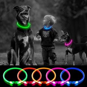 img 2 attached to Bseen LED Dog Collar - USB Rechargeable - Light Up Neon Collar for Dogs - Adjustable Size, High Visibility Dog Collar for Walking at Night (Pink)