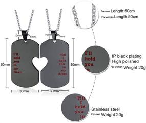 img 2 attached to 🐶 XUANPAI Stainless Steel Puzzle Dog Tag Necklace for Couples & His and Hers Yin Yang Distance Beads Bracelet