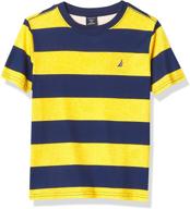 nautica boys' classic striped crewneck tee: timeless style for young explorers logo