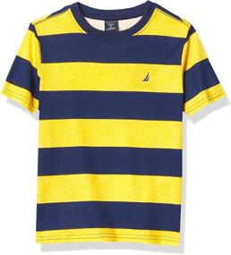 img 2 attached to Nautica Boys' Classic Striped Crewneck Tee: Timeless Style for Young Explorers