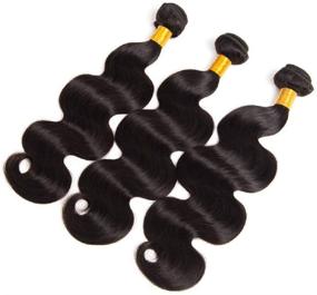 img 3 attached to 🌊 NARFIRE Brazilian Body Wave Human Hair Bundles - Natural Black Color Wavy Hair Extensions: Top-Quality Weave Bundle for Stunning Wigs (1 Pack)