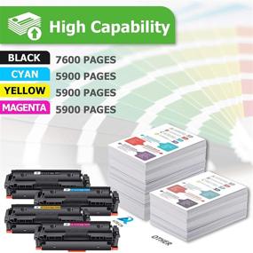 img 3 attached to Aztech Compatible Canon 055 055H Toner Cartridge Replacement for Canon Color ImageClass MF743Cdw MF741Cdw MF745Cdw LBP664Cdw MF743 Ink with Chip (4-Pack, Black Cyan Magenta Yellow)