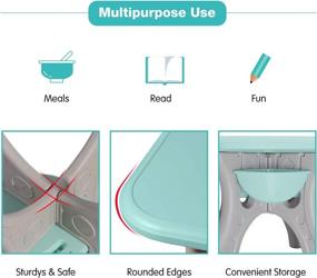 img 2 attached to 🪑 RedSwing Kids Table and Chairs Set with Center Storage Box: Ideal for Arts, Crafts, Snack Time, Homework - Baby Blue