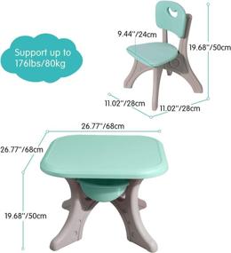 img 3 attached to 🪑 RedSwing Kids Table and Chairs Set with Center Storage Box: Ideal for Arts, Crafts, Snack Time, Homework - Baby Blue