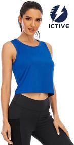 img 1 attached to Stylish Summer Crop Tops for Women: ICTIVE Workout Tank Tops with Backless Design for Active Gym Sessions