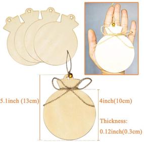 img 2 attached to 🪵 Jolik Large 5.1" Wooden Ornament: Natural Wood Slices for Crafts & Christmas Decorations - Set of 50