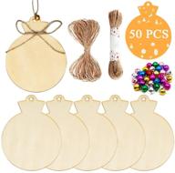 🪵 jolik large 5.1" wooden ornament: natural wood slices for crafts & christmas decorations - set of 50 logo