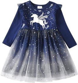 img 4 attached to 👗 DXTON LH4570 4T Little Children Dresses: Trendy Girls' Clothing and Dresses for Fashionable Kids