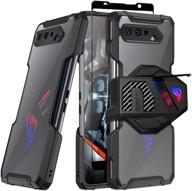 📱 fanbiya armor case for asus rog phone 5 - clear back tpu case with aerocooler and air trigger compatibility, rugged protection with tempered glass logo