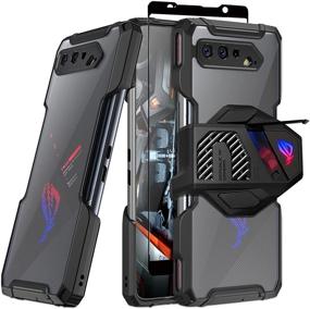 img 4 attached to 📱 Fanbiya Armor Case for ASUS ROG Phone 5 - Clear Back TPU Case with Aerocooler and Air Trigger Compatibility, Rugged Protection with Tempered Glass