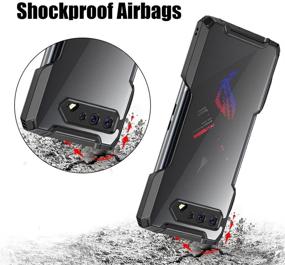 img 1 attached to 📱 Fanbiya Armor Case for ASUS ROG Phone 5 - Clear Back TPU Case with Aerocooler and Air Trigger Compatibility, Rugged Protection with Tempered Glass