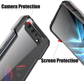 img 3 attached to 📱 Fanbiya Armor Case for ASUS ROG Phone 5 - Clear Back TPU Case with Aerocooler and Air Trigger Compatibility, Rugged Protection with Tempered Glass