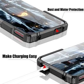 img 2 attached to 📱 Fanbiya Armor Case for ASUS ROG Phone 5 - Clear Back TPU Case with Aerocooler and Air Trigger Compatibility, Rugged Protection with Tempered Glass