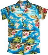 hibiscus hawaiian island turquoise clothing sets for boys - rjc brand logo