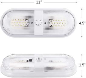 img 3 attached to 🚐 Миади 12V RV Светодиодный потолочный светильник - Внутреннее освещение для автомобиля/автодома/прицепа/кемпера/лодки - Выключатель Вкл/Выкл - Белый цвет - 560 люмен - 4000-4500К - 48X2835SMD (набор из 5 штук)