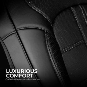 img 2 attached to 🚗 1370048 Season Guard Antimicrobial Adventurer Car Seat Cover- 3D Semi-Custom Luxury Faux Leather- Universal Fit for Car Seats, Small Truck Seats and Compact SUV Seats- Black