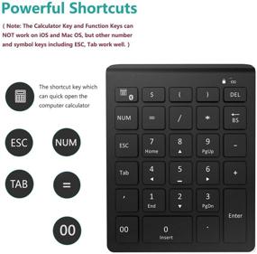 img 1 attached to 🔢 Wireless Bluetooth 28-Key Numeric Keypad - Lekvey Portable Number Pad for Financial Accounting Data Entry on Smartphones, Tablets, Surface Pro, Windows, Laptop & More
