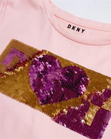 img 3 attached to 👚 DKNY Girls Sequin Short Sleeve T-Shirt - Top Choice for Girls' Clothing