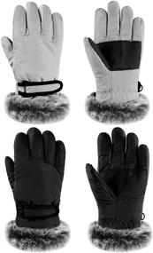 img 4 attached to Pairs Winter Gloves Waterproof Children