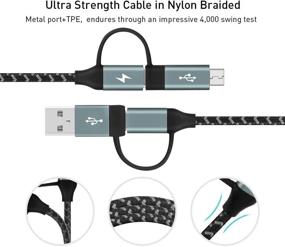 img 1 attached to 🔌 Fast Charging Cable, MOMAX 4 in 1 USB C/USB A to USB C/Micro USB PD 60W Nylon Braided Multi USB Cable Adapter for Android, Data Transfer, QC Fast Charging (Grey)
