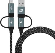 🔌 fast charging cable, momax 4 in 1 usb c/usb a to usb c/micro usb pd 60w nylon braided multi usb cable adapter for android, data transfer, qc fast charging (grey) logo