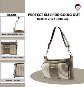 img 2 attached to 👜 Huskies Perth 2-in-1 Shoulder Wristlet Bag for Women - Small Handbag Purse Clutch - Removable & Adjustable Strap