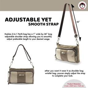 img 3 attached to 👜 Huskies Perth 2-in-1 Shoulder Wristlet Bag for Women - Small Handbag Purse Clutch - Removable & Adjustable Strap