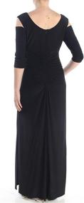 img 2 attached to 👗 R&M Richards Women's Plus Size Empire Waist Cold Shoulder Dress with Sleeves - Large: Stylish and Flattering!