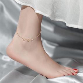 img 3 attached to 🌼 Stylish and versatile adjustable Sterling Silver Anklet with Daisy Flower, Star, and Cross charms - Perfect Gift for Women, Teens, and Girls