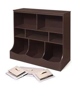 img 1 attached to 🗄️ Optimized Storage Organizer: Freestanding Combo Shelf Cubby Bin Unit with 3 Baskets