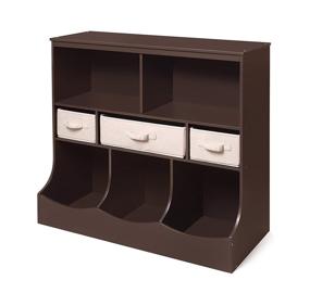 img 4 attached to 🗄️ Optimized Storage Organizer: Freestanding Combo Shelf Cubby Bin Unit with 3 Baskets